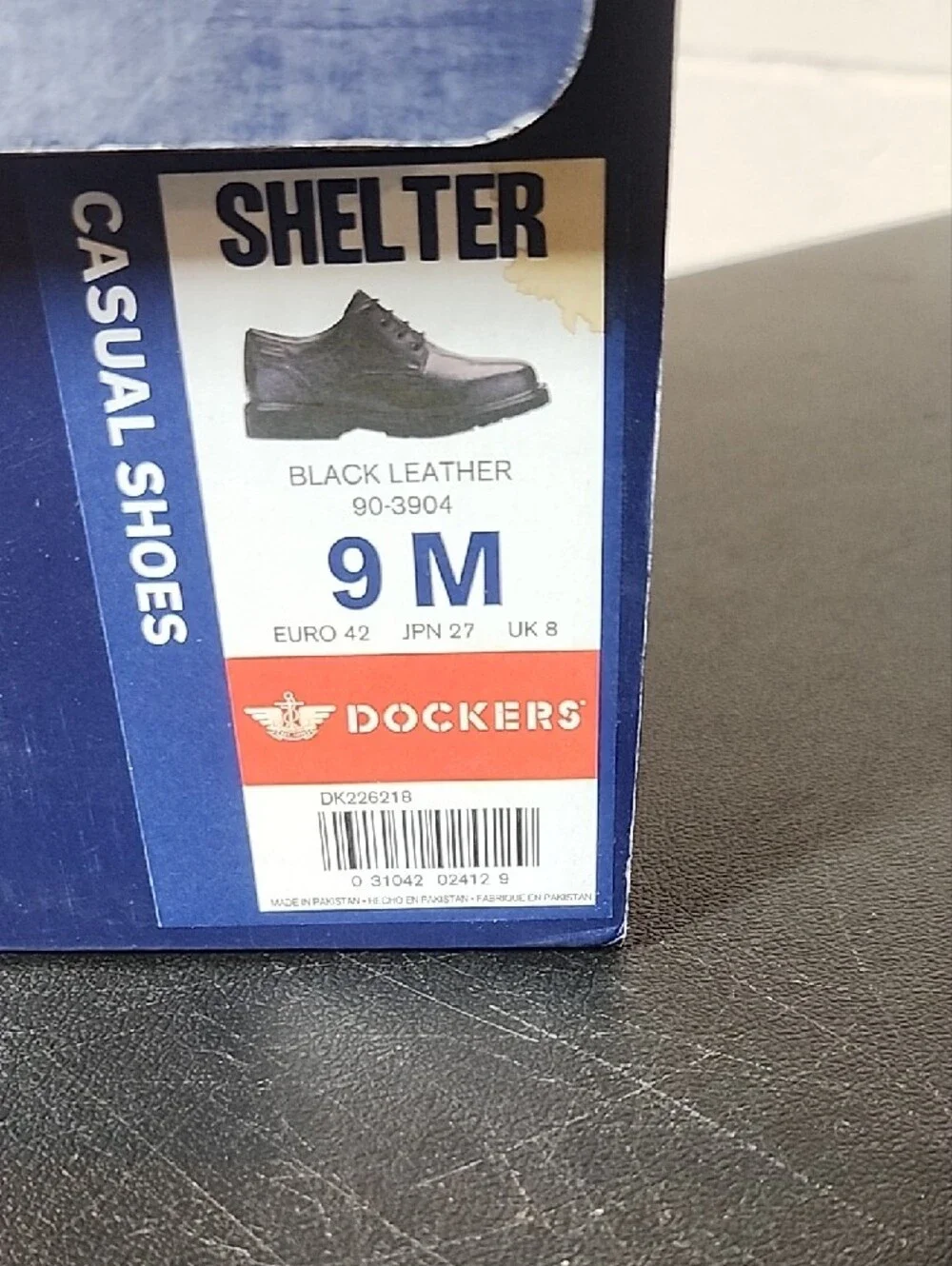 Dockers Shelter Men's Black Leather Derby Work Shoes